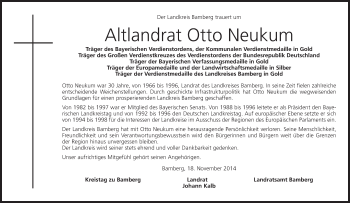 Anzeige von Otto Neukum von MGO