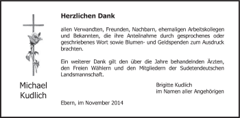 Anzeige von Michael Kudlich von MGO