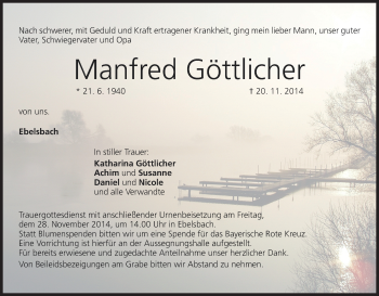 Anzeige von Manfred Göttlicher von MGO
