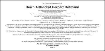 Anzeige von Herbert Hofmann von MGO
