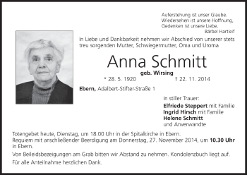 Anzeige von Anna Schmitt von MGO
