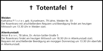 Anzeige von Totentafel vom 26.11.2014 von MGO