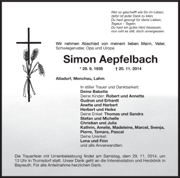 Anzeige von Simon Aepfelbach von MGO