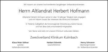 Anzeige von Herbert Hofmann von MGO