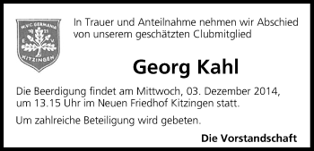 Anzeige von Georg Kahl von MGO