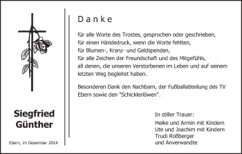 Anzeige von Siegfried Günther von MGO
