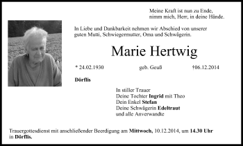 Anzeige von Marie Hertwig von MGO
