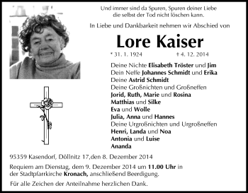 Anzeige von Lore Kaiser von MGO