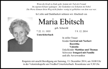 Anzeige von Maria Ebitsch von MGO