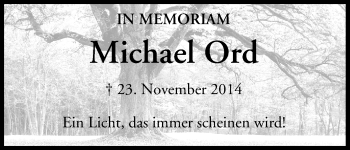 Anzeige von Michael Ord von MGO