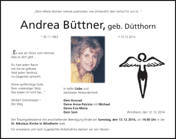 Anzeige von Andrea Büttner von MGO