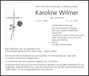 Anzeige von Karoline Wilmer von MGO
