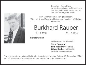 Anzeige von Burkhard Rauber von MGO