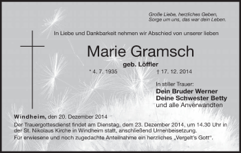 Anzeige von Marie Gramsch von MGO