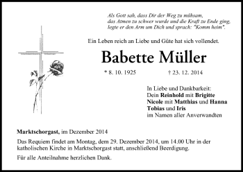 Anzeige von Babette Müller von MGO