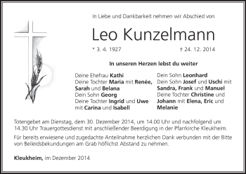 Anzeige von Leo Kunzelmann von MGO