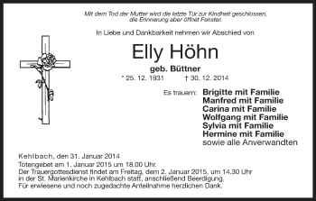 Anzeige von Elly Höhn von MGO