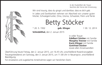 Anzeige von Betty Stöcker von MGO