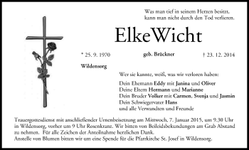 Anzeige von Elke Wicht von MGO