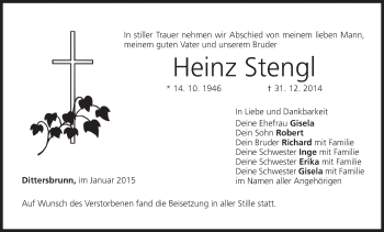 Anzeige von Heinz Stengl von MGO