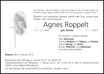 Anzeige von Agnes Roppelt von MGO
