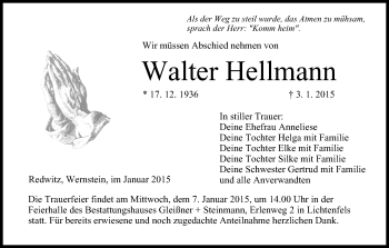 Anzeige von Walter Hellmann von MGO