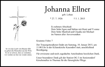 Anzeige von Johanna Ellner von MGO