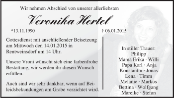 Anzeige von Veronika Hertel von MGO