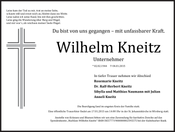 Anzeige von Wilhelm Kneitz von MGO