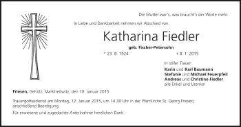 Anzeige von Katharina Fiedler von MGO