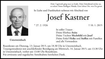 Anzeige von Josef Kastner von MGO
