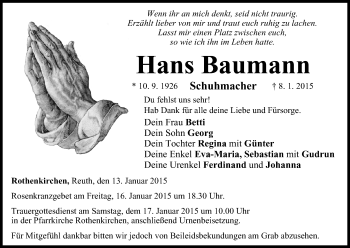 Anzeige von Hans Baumann von MGO