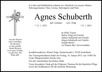 Anzeige von Agnes Schuberth von MGO