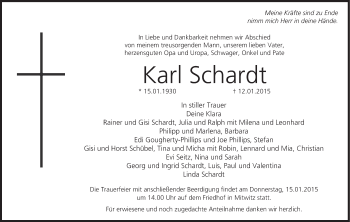 Anzeige von Karl Schardt von MGO
