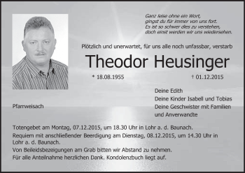 Anzeige von Theodor Heusinger von MGO