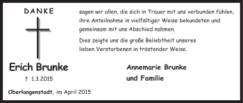 Anzeige von Erich Brunke von MGO