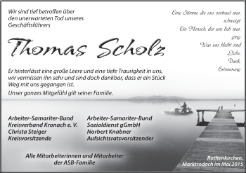 Anzeige von Thomas Scholz von MGO