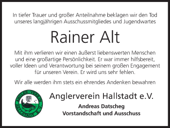 Anzeige von Rainer Alt von MGO