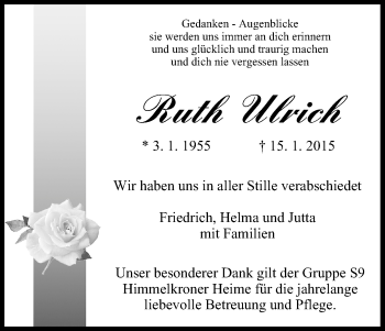 Anzeige von Ruth Ulrich von MGO