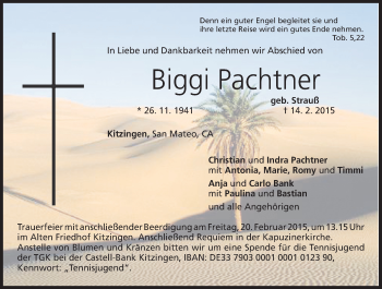 Anzeige von Biggi Pachtner von MGO