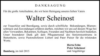 Anzeige von Walter Scheinost von MGO