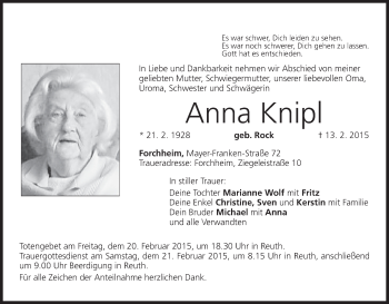 Anzeige von Anna Knipl von MGO