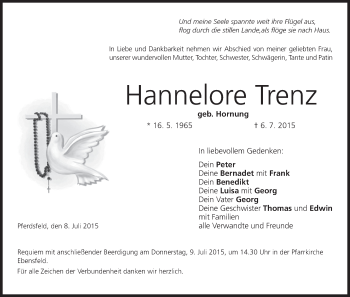 Anzeige von Hannelore Trenz von MGO