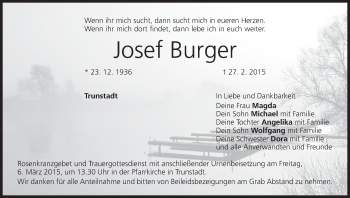 Anzeige von Josef Burger von MGO