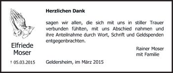 Anzeige von Elfriede Moser von MGO