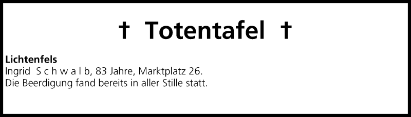  Traueranzeige für Totentafel vom 23.09.2015 vom 23.09.2015 aus MGO