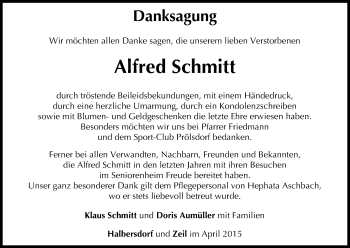 Anzeige von Alfred Schmitt von MGO