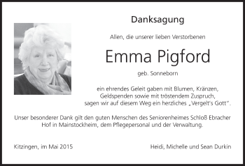 Anzeige von Emma Pigford von MGO