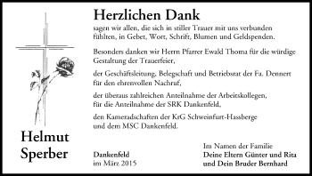 Anzeige von Helmut Sperber von MGO