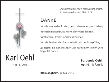 Anzeige von Karl Oehl von MGO